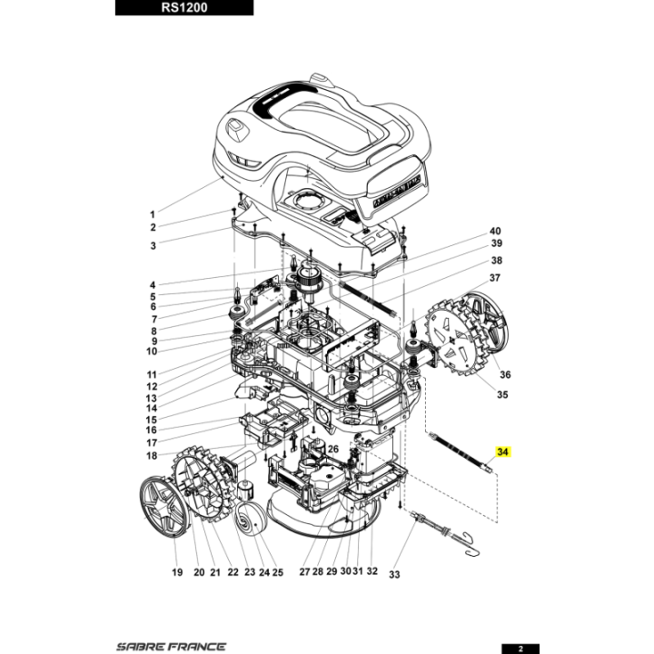 Faisceau de liaison carte mere / batterie pour tondeuse robot Sarp (S8060037001) | Motoculture-Distri-Piece.Fr